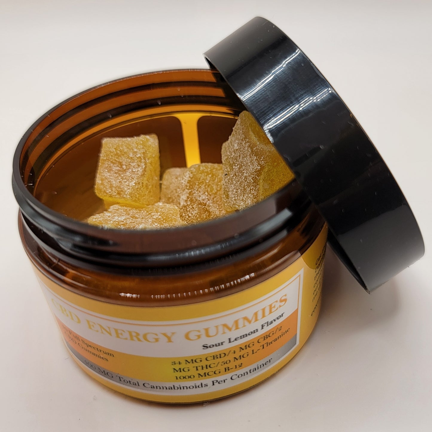 CBD Sour Lemon Energy Gummies - Extra Strength - 400 mg Full Spectrum CBD