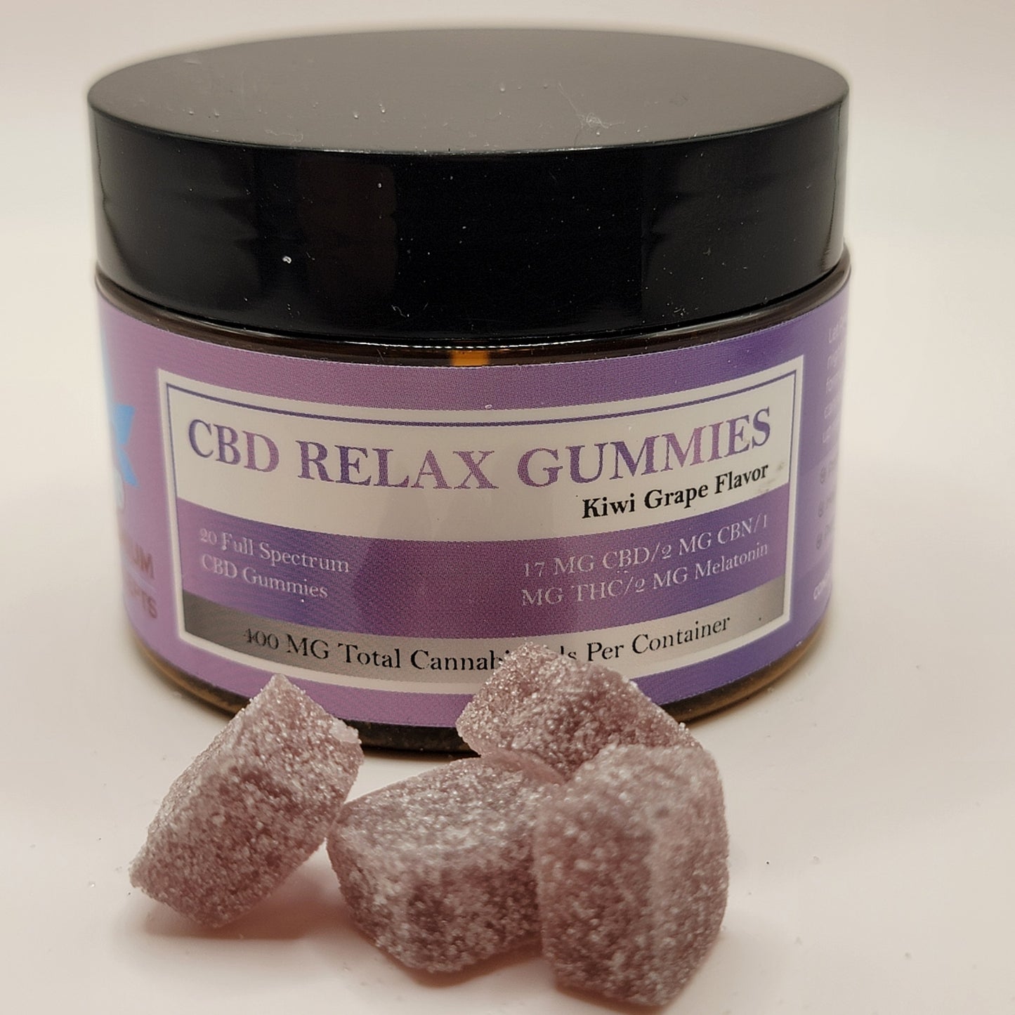 CBD Relaxed Kiwi-Grape Gummies - 400 mg Full Spectrum CBD